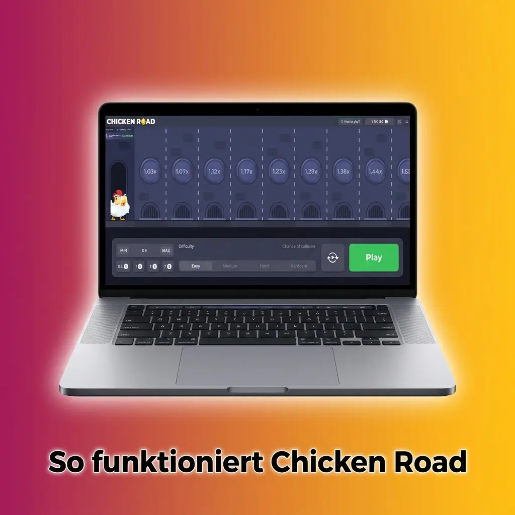 Huhn springt über Grills im Chicken Road Crashspiel – Multiplikator steigt mit jedem Sprung